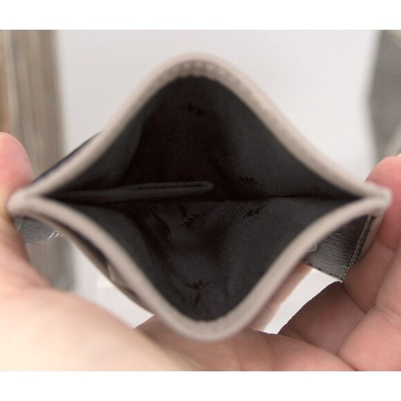 Michael Kors Cooper Black Taupe Leather Tall Card Case Holder Mini Wallet NWT - Picture 5 of 6